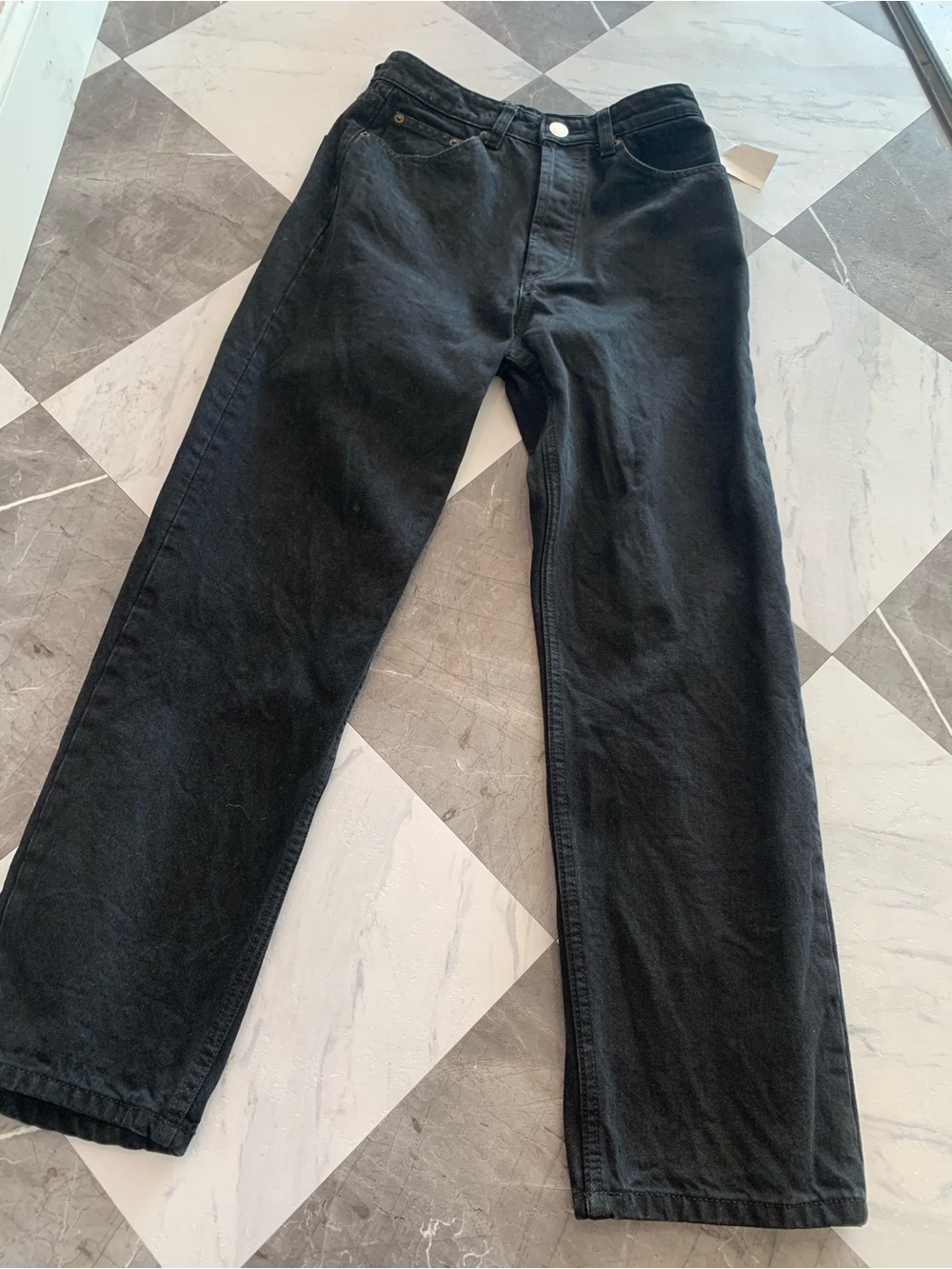 Zara Black Cargo-Style Straight Jeans